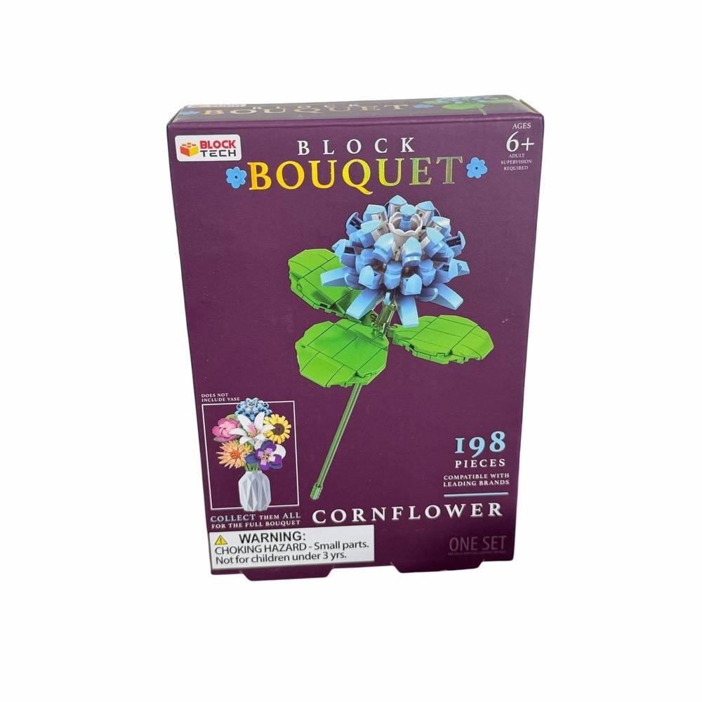 Block Tech Block Bouquet CornFlower 198 Pieces Build Set BRAND NEW